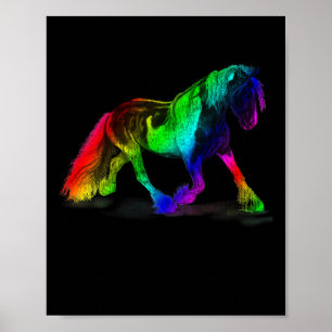 Poster Enfants Rainbow Horse Horseback équitation Esquire