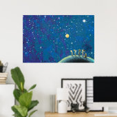 Poster Enfants Regardant Night Sky (Bureau à domicile)