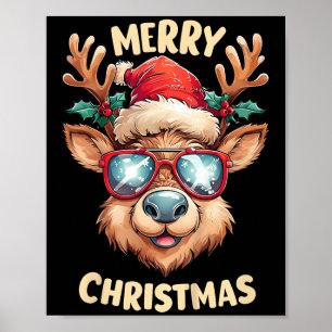 Poster Enfants Reindeer Joyeux Noël Noël Noël Noël Noël N