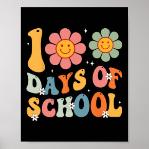 Poster Enfants Retro Super 100 Jours Joyeux 100E Jour De