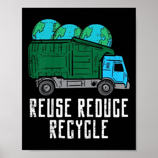 Poster Enfants réutiliser Réduire Recycle Garbage Truck E (Devant)