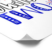 Poster Enfants Rouge Blanc Et Deux Anniversaires 4 juille (Coin)