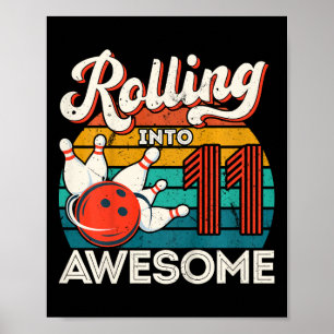 Poster Enfants roulent dans 11 ans 11e Bowling Anniversai