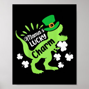 Poster Enfants Saint-Patrick Mamas Charme Chanceux Dinosa