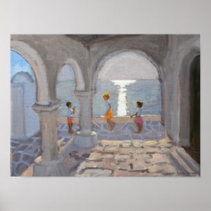 Poster Enfants sautant les îles grecques 2008