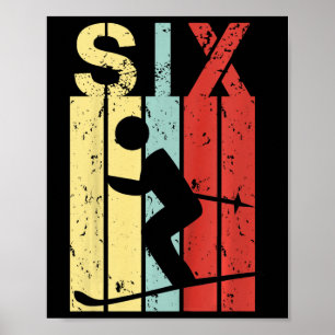 Poster Enfants Ski 6 Anniversaire Garçon Fille Ski 6 Anni