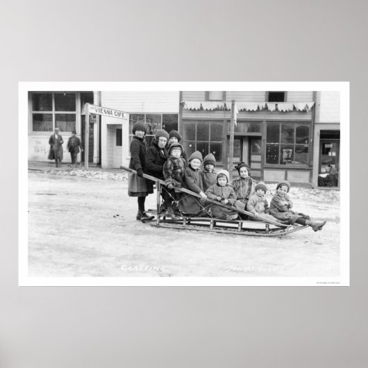 Poster Enfants Sleigh Seward Alaska 1912 (Devant)