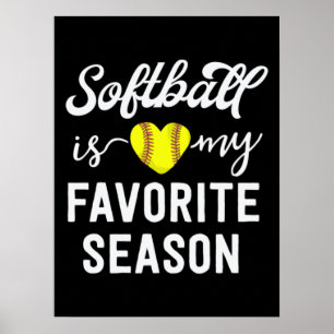 Poster Enfants Softball Girls Cadeau Softball Mon favori