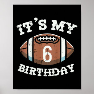 Poster Enfants Son 6e anniversaire Football américain 6 a