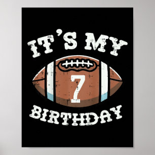 Poster Enfants Son 7e anniversaire Football américain 7 a