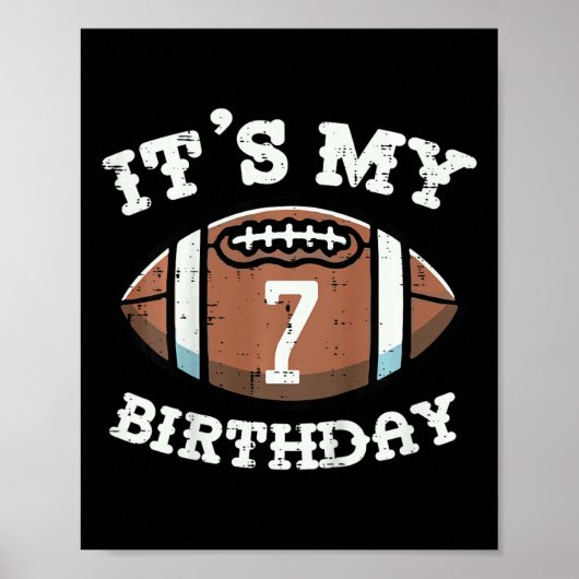 Poster Enfants Son 7e anniversaire Football américain 7 a (Devant)