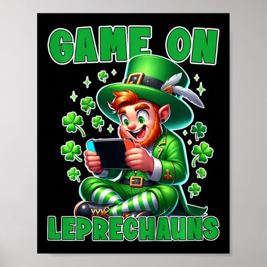 Poster Enfants St. Patrick's Video Game Tee Game sur Lepr (Devant)