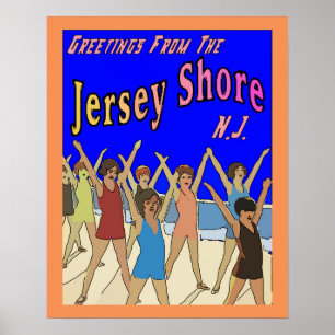 Poster Enfants sur Jersey Shore, ajouter du texte ou des 