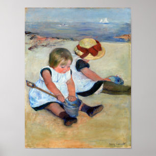 Poster Enfants sur la plage, Cassatt