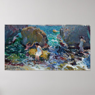 Poster Enfants sur le rivage, Jávea Joaquín Sorolla