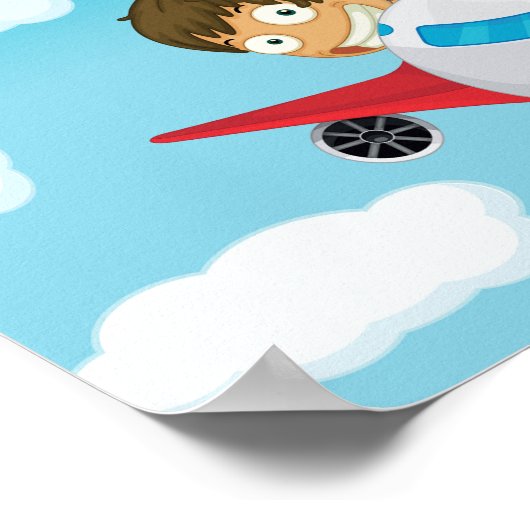Poster Enfants Sur Un Avion (Coin)