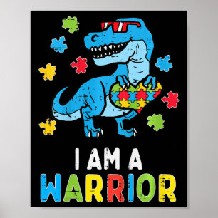 Poster Enfants Trex Dino Je Suis Un Guerrier Jeune Garçon