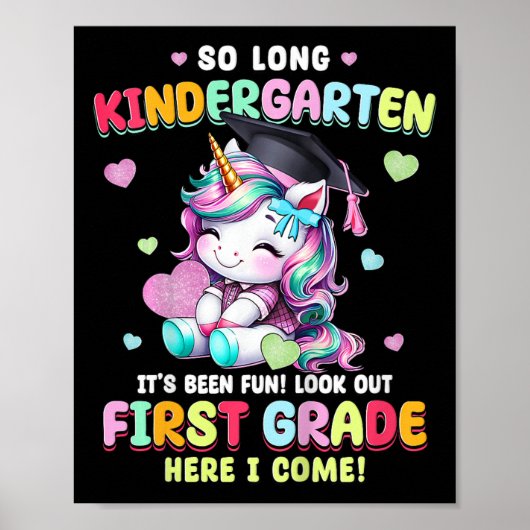 Poster Enfants Unicorn si longue maternelle Graduation De (Devant)