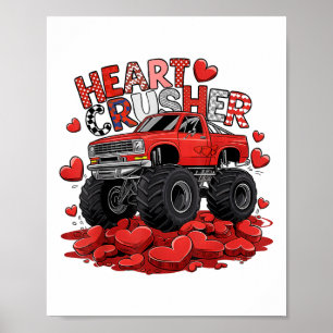 Poster Enfants Valentines Jour Monster Truck Boys Toddler