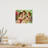 Poster Enfants victoriens avec chiot, Emile Vernon (Cuisine)