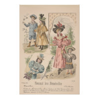 Enfants Victoriens Français Mode Vintage Ad