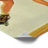 Poster Enfants vintages, Garçons Fun Roller Patinage (Coin)