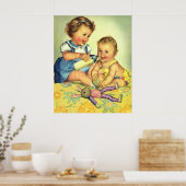 Poster Enfants vintages, Joyeux Petits Enfants Bouteille  (Cuisine)