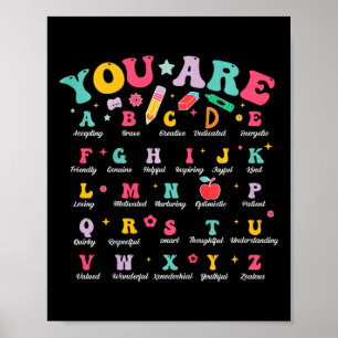 Poster Enfants Vous Êtes Lettres Alphabet Abcs Étudiant s