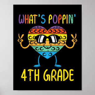 Poster Enfants Whats Poppin 4e grade Heart Fidget Pop It