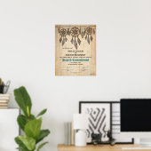 Poster "Engagement sacré" Boho Rustic WeddingCertificat (Bureau à domicile)