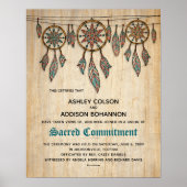 Poster "Engagement sacré" Boho Rustic WeddingCertificat (Devant)