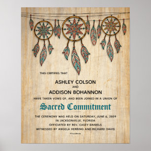 Poster "Engagement sacré" Boho Rustic WeddingCertificat