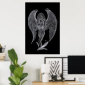 Poster Engel Bleistiftzeichnung Design noir et blanc (Bureau à domicile)