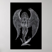 Poster Engel Bleistiftzeichnung Design noir et blanc (Devant)