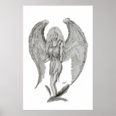 Poster Engel Bleistiftzeichnung Design noir et blanc (Devant)