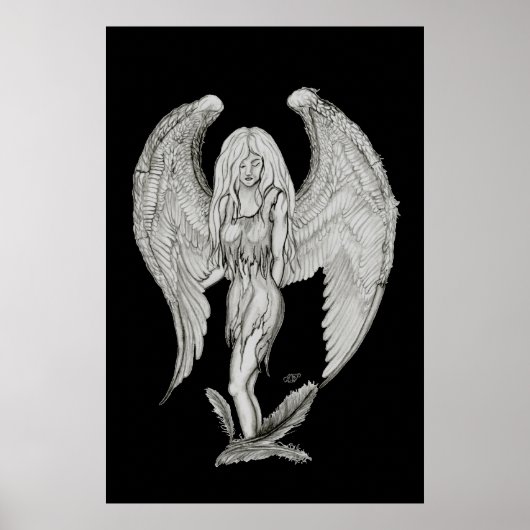 Poster Engel - Design noir et blanc (Devant)