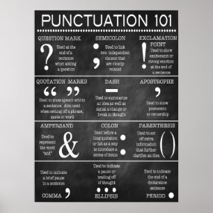 Poster Engelse Grammar Punctuation