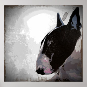 Poster English Bull Terrier, art urbain contemporain pour