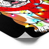 Poster English Bulldog Dog Tree Christmas Lights Xmas Paj (Coin)