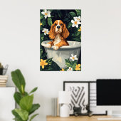 Poster English Cocker Spaniel In Bathtub Poster, Funny (Bureau à domicile)