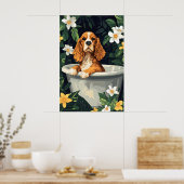 Poster English Cocker Spaniel In Bathtub Poster, Funny (Cuisine)