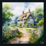 Poster English Cottage<br><div class="desc">A Watercolour English cottage with garden</div>