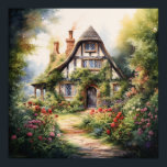 Poster English Cottage<br><div class="desc">A Watercolour English cottage with garden</div>