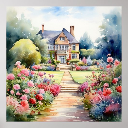 Poster English Garden Landscape (Devant)