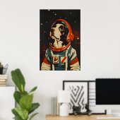 Poster English Springer Spaniel Astronaut Poster, English (Bureau à domicile)