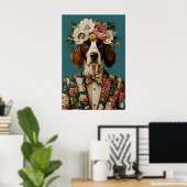 Poster English Springer Spaniel In Suit Poster, Springer (Bureau à domicile)