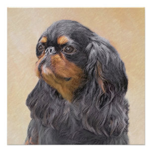 Poster English Toy Spaniel Peinture Animal Art original