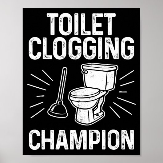 Poster Engorgement de toilette Chamon Drôle Graphique Eng (Devant)