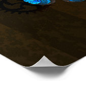 Poster Engrenages à vapeur et papillons bleus (Coin)