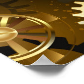 Poster Engrenages en laiton Steampunk sans soudure (Coin)